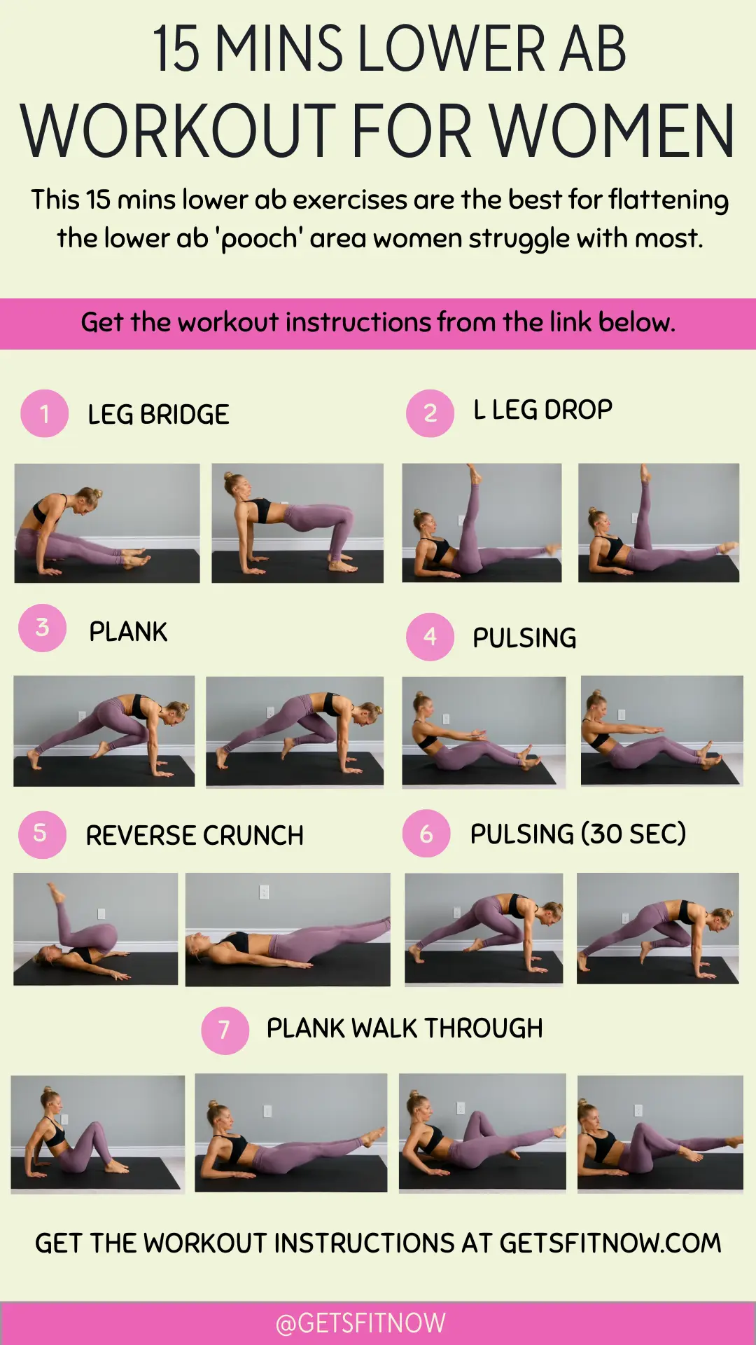 15 minute lower abs workout for women