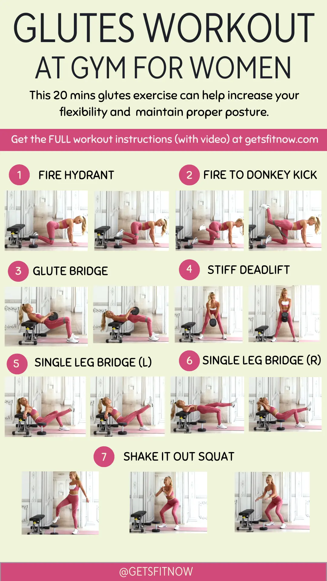 Glute workout gym for women pin image