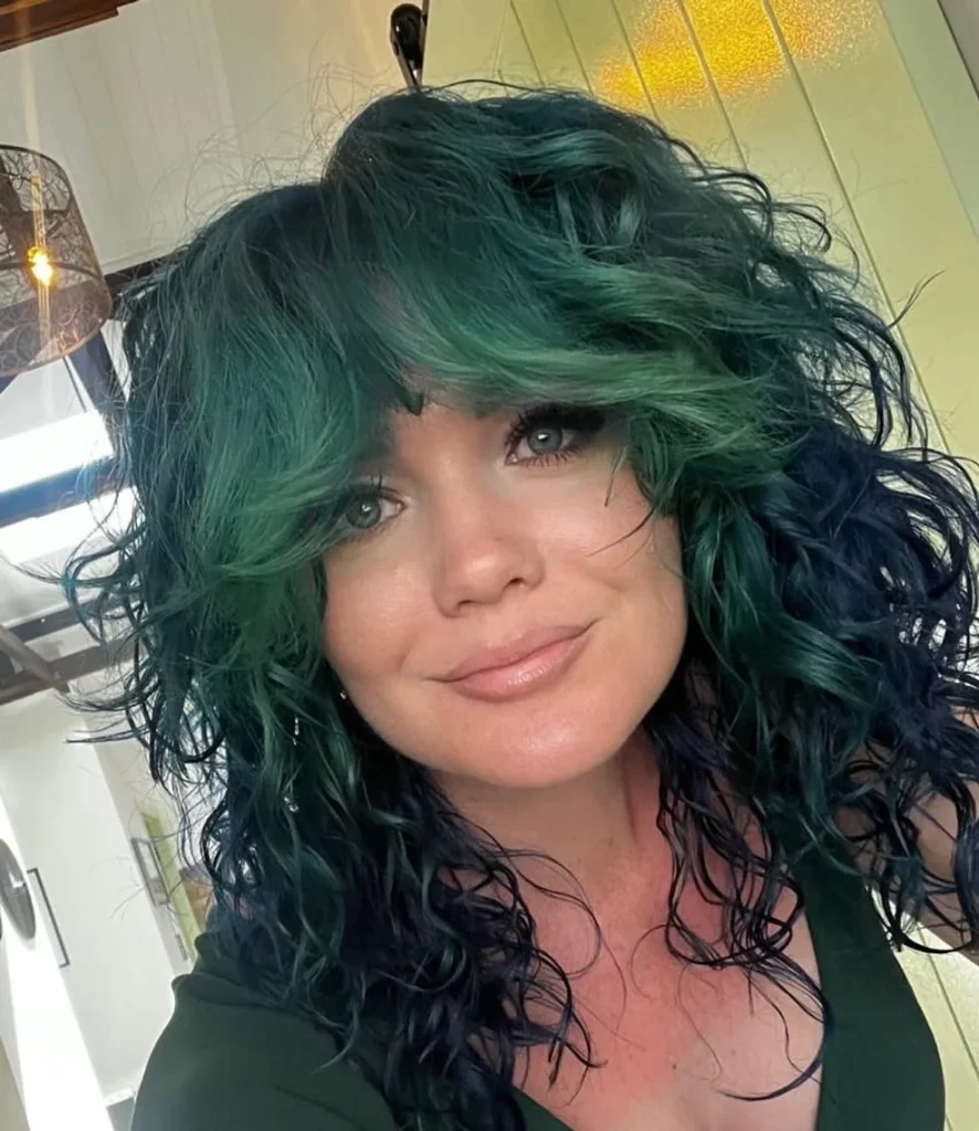 Emerald Green Curly Fox Haircut