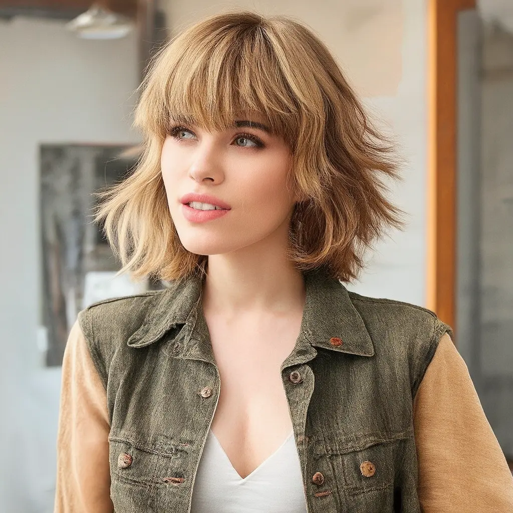 Tousled Layered Shag with Fringe for a Lived-In Look